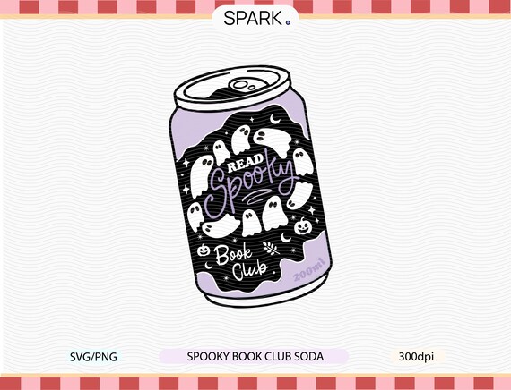 Spooky reader soda PNG SVG / Spooky Book Club : Halloween Ghost Reading Design / Cute Horror ghost read spooky sticker png (Commercial Use)