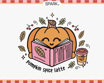 Bookish Pumpkin Reading SVG: Cozy Fall Digital Download