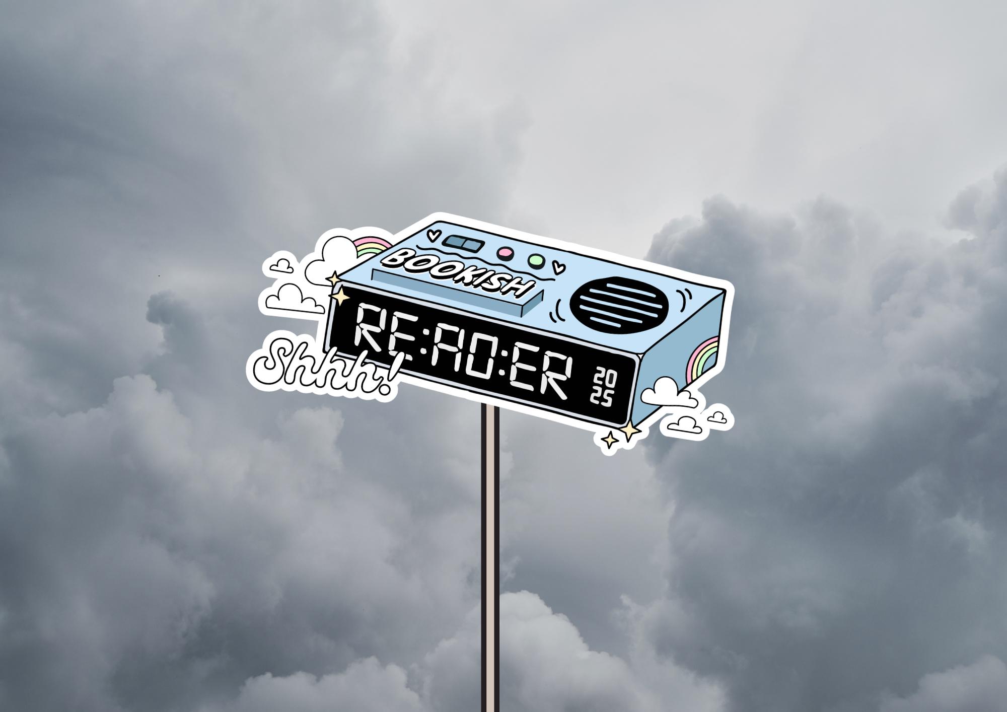Bookish Reader Digital Clock: PNG SVG File - Etsy
