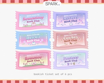 Bookish Ticket Bundle: Romantasy, Cowboy Romance PNG SVG (Commercial Use, Digital Download)