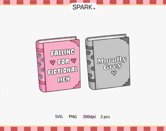 Falling for Fictional Men Sticker, Morally Grey Book Sticker Set, Romance Reader Gift, Dark Romance