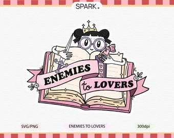 Enemies to Lovers PNG SVG: Romance reader Book tropes sticker for kindle (Commercial Use)