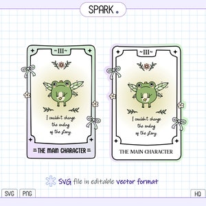 Leitor de cartas de tarô livresco SVG png / sapo verde mágico fofo / adesivo estudioso / leitor de romance / marcador png / adesivo obsceno / para garota que ama livros