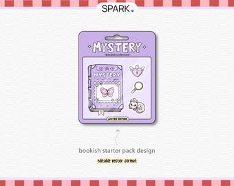 Bookish Mystery Bundle: Trendy Stickers, Bookmarks (SVG, PNG Digital Download)