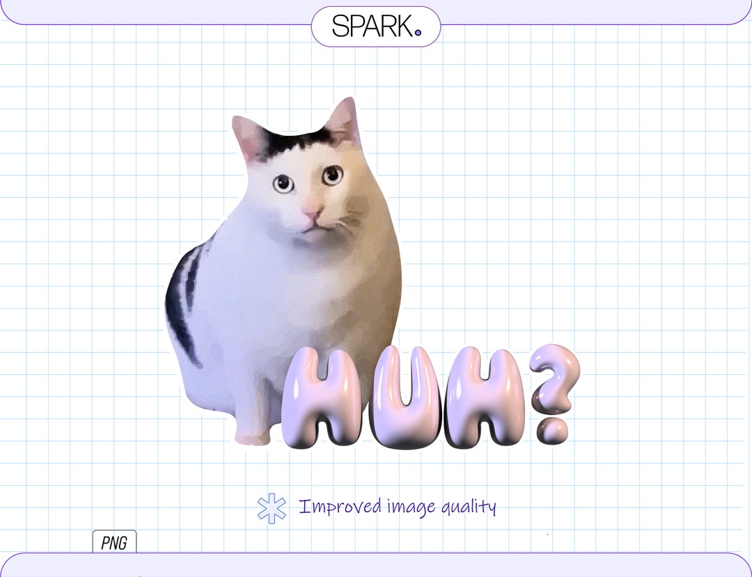 Huh Cat Meme / Emotes Svg / Cat Huh Sticke Funny Cat Sticke Sticker