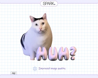 Huh Cat Meme SVG: Funny Cat Sticker, Twitch Emotes (Digital Download)