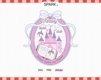 Fantasy book club Frame PNG SVG : / Dragon Reader Bookish locket / Commercial Use