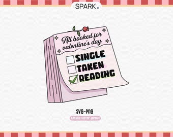 Bookish Valentine's Day Calendar SVG PNG: Smut Reader Sticker (Digital Download)