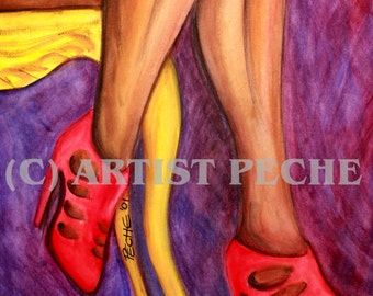 ART PRINT - LEGS in Red Shoes