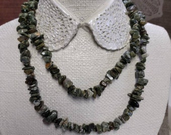 Chip Gemstone Necklace. A nice Statement piece that can be worn long or short.
