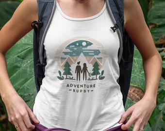 Adventure Buddy Women's Racerback Tank - Lightweight & Slim Fit for Active Lifestyle, Perfect Gift for Travel Enthusiasts and Nature Lovers