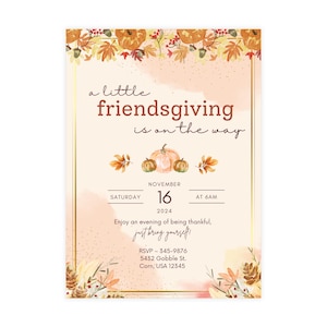 Friendsgiving Invitation | Editable Digital Thanksgiving Dinner Invite | Autumn Fall Party Template Printable