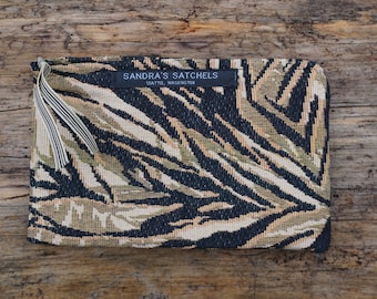 Jungle Print Zipper Makeup Case, Cosmetic Bag, Travel Bag, Accessory Bag