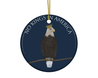 Geen koningen in het Ornament van Amerika Eagle | Keramisch rond, dubbelzijdig