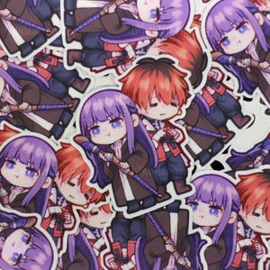 Frieren Fern et Stark || Autocollants mignons de couple d'anime Chibi imperméables à l'eau