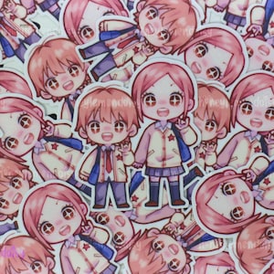 Lovely Complex // Pegatinas de pareja de anime chibi adorables de Risa Koizumi y Atushi Otani a prueba de agua