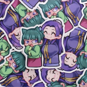 Os Diários do Boticário || Adesivo de casal de anime Chibi fofo de Maomao e Jinshi Kanda à prova d'água Kusuriya no Hitorigoto