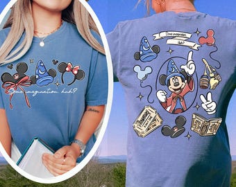 Disney Coquette Bow Mickey Sorcerer Some imagination huh Shirt, Walt Disney Fantasia Mickey Shirt, Fantasia Mickey T-shirts, Comfort Colors®