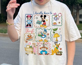 Literalmente Nacido para Camiseta, Camiseta Nos Vemos en la Calle Principal, Camiseta Vacaciones en el Castillo, Camisetas para Viajes Familiares a Parques Temáticos, Comfort Colors®, Mickey y Amigos