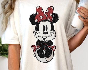 Disney Classic Minnie Mouse Shirt Retro Minnie T-Shirt for Disneyland Trip, Disneyland Holiday Family Matching T-shirt, Comfort Colors® Tees