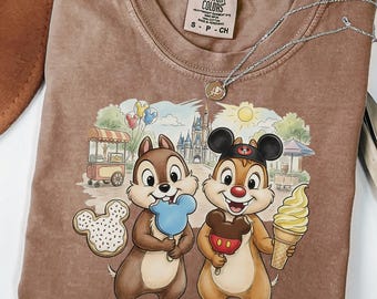 Funny Chip And Dale Disneyland Snack Shirt, Disney Park Ice Cream Shirt, Chip Dale Double Trouble Tee, Magic Kingdom Family, Comfort Colors®
