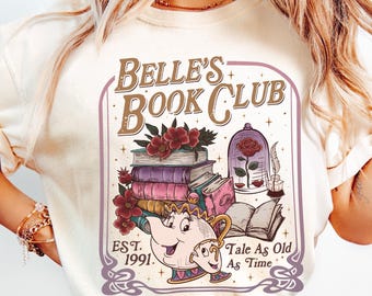 Belle's Book Club Comfort Colors Shirt, Tale As Old As Time Belle’s Book Cafe Tee, Belle Princess Book Tee, Book Lover Gift, Comfort Colors®