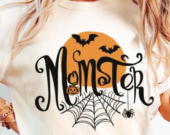 Comfort Colors® Momster Shirt, Momster Halloween Shirt, Momster Shirt, Halloween Shirts for Women, Funny Halloween Shirt, Halloween Crewneck