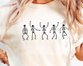 Fall Shirt, Dancing Skeleton Shirt, Happy Halloween T-shirt, Halloween Tee, Halloween Costume Shirt, Womens Halloween Shirt, Comfort Colors®