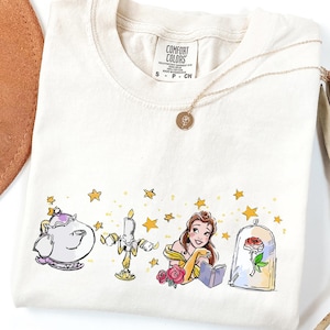 Watercolor Disney Belle Princess Shirt, Beauty and the Beast Tee,Tale as old as time, Girly aesthetic Disney Girls trip tee, Comfort Colors®