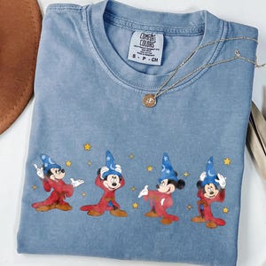 Walt Disney Fantasia Mickey Watercolor T-Shirt, Fantasia Mickey Shirt, WDW Tees, Mickey Sorcerer T-Shirt, Disneyland Family Matching T-shirt
