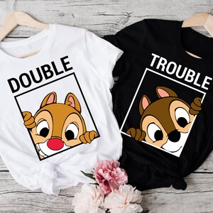 Chip and Dale Shirt, Double Trouble Shirt, Disney Couple Shirts, Disney Family Shirts, Disney Shirt, Disney Matching Shirts, Comfort Colors®