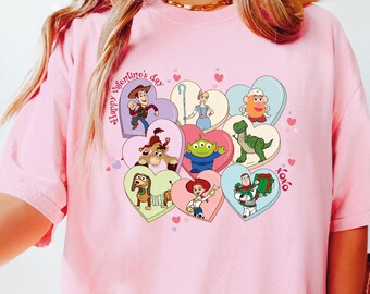 Toy Story Movie Characters Valentine Sweater, Disney World Toy Story Valentine, Valentine Day, Comfort Colors®, Buzz Lightyear Valentine Tee