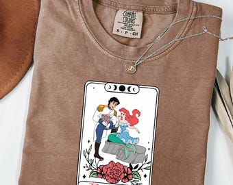 Disney Princess Ariel & Eric Valentines Shirt, Little Mermaid Heart Shirt, Disney Valentine's Bows Shirt, Disney Family Trip,Comfort Colors®