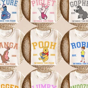 Retro Winnie the Pooh Varsity Shirt, Tigger, Piglet, Eeeyore, Roo, Lumpy, Rabbit, Disneyland Trip Shirt, Disney Family Trip, Comfort Colors®