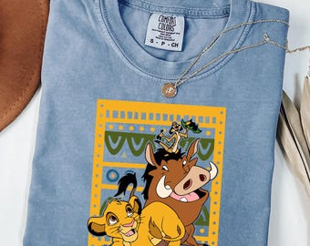Comfort Colors® Retro 90s Disneyland Lion King Simba And Timon Shirt, Vintage Lion King Shirts, Disneyland Trip Shirt, Hakuna Matata T-shirt
