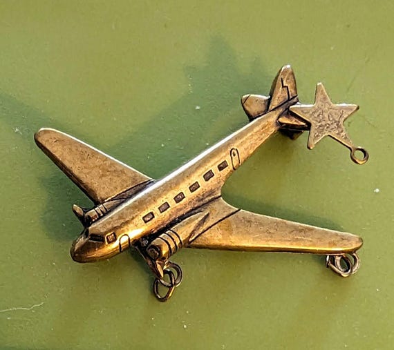 Vintage Airplane Brooch Vintage Plane Brooch Set Piece Aircraft