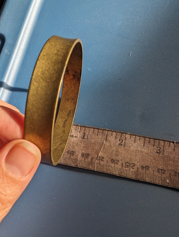 Vintage brass bangle bracelet cuff - image 5