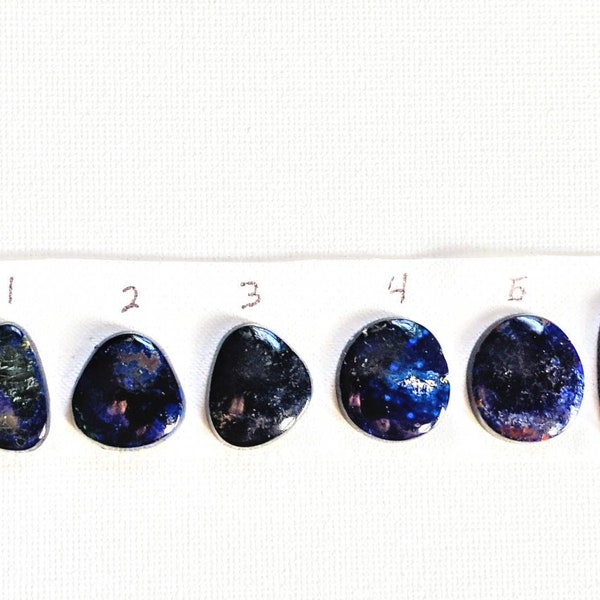 1pc LG Vintage Bisbee azurite malachite cabochon very dark blue with copper bearing mineral inclusions 18mm XLAZE