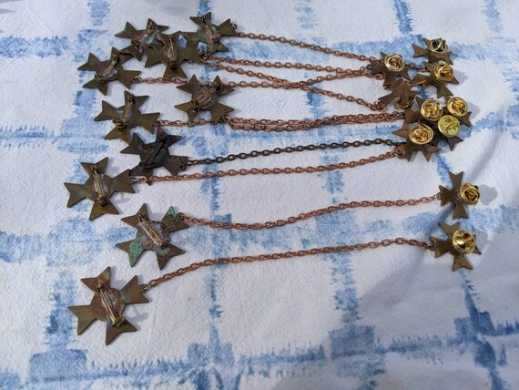 Biker vest pin Maltese cross brooch lapel chain c… - image 3