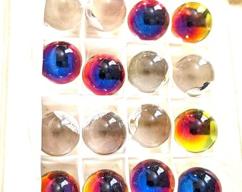 2pc 14mm Swarovski crystal volcano fireball crystal ball cabochon rhinestone undrilled rare color shape combination 4890
