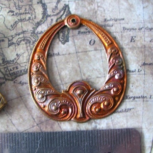 1pc Art Nouveau double wings brass findings for crafts jewelry making brass stampings vintage copper wings stylized