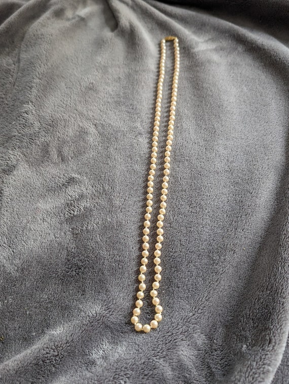 1 vintage 31 inch 6mm pearl necklace faux glass p… - image 2