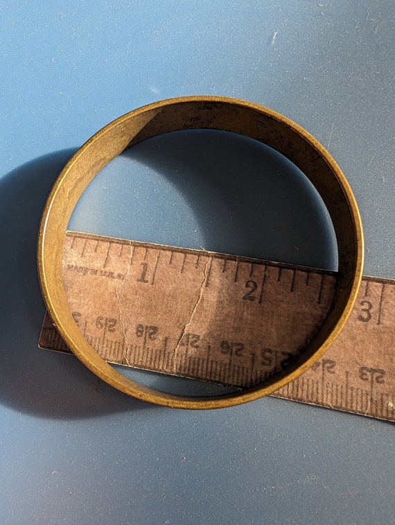 Vintage brass bangle bracelet cuff - image 4