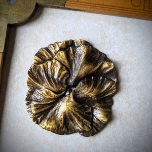 Miriam Haskell Pansy stamping brass jewelry finding antique finished clear coated NOS stampings medium rare hard to find