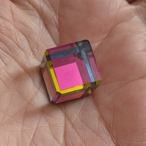 1pc 19mm swarovski crystal 4840 vitrail  vintage cube square cabochon rhinestone no-hole un-drilled