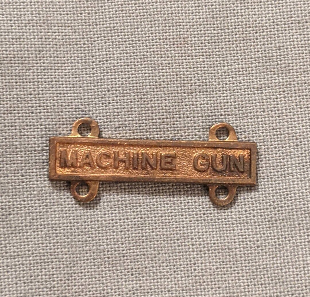 Vintage Military Qualification Badge Machine Gun Raw Brass Etsy