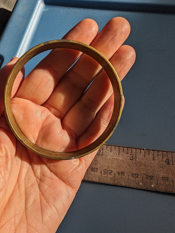 Vintage brass bangle bracelet cuff - image 3