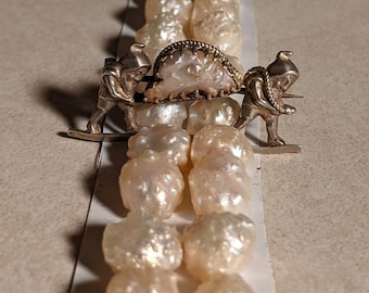 1 pair River pearls Rosebud undrilled rose thorn nobby rare baroque rococo for artisan genuine real 10mm 12mm wild