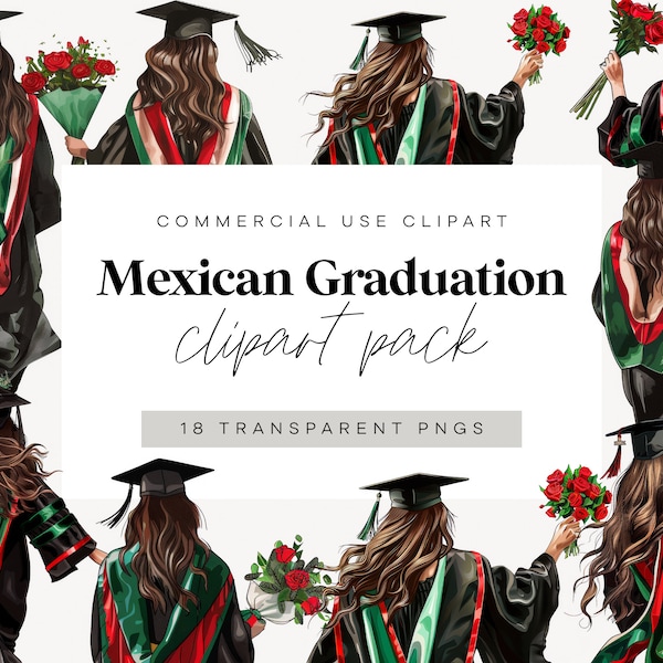 Mexican Graduation PNG Graduation Clipart Graduation Girl PNG Clipart for Mexican Graduation Cap Topper Commercial Use Clipart Bundle