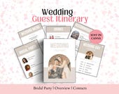 Wedding Guest Itinerary Wedding Itinerary Template Download Modern Minimalist Wedding Weekend Schedule Canva Editable Printable Template